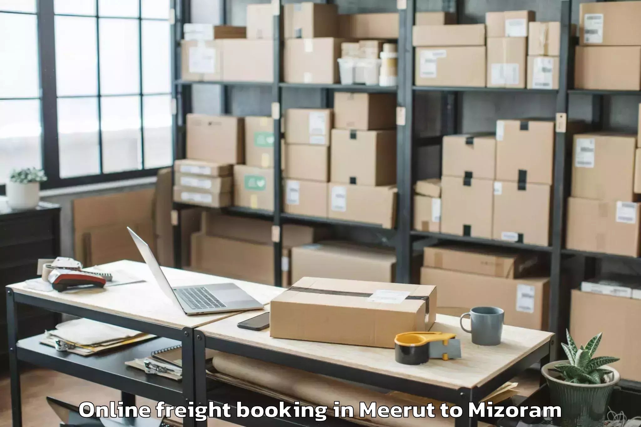 Meerut to Lungsen Online Freight Booking